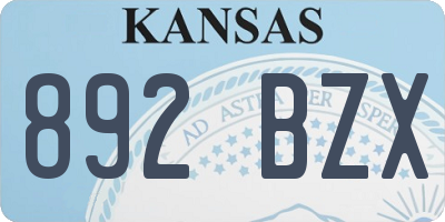 KS license plate 892BZX