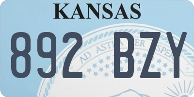 KS license plate 892BZY