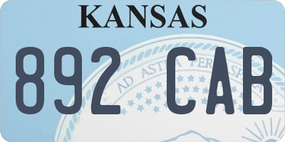 KS license plate 892CAB