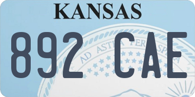 KS license plate 892CAE