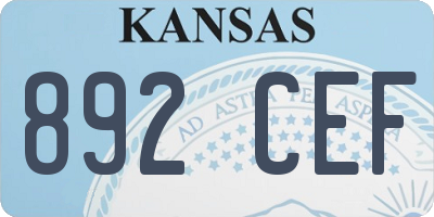 KS license plate 892CEF