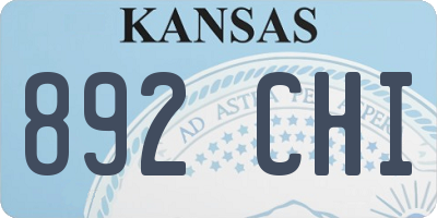KS license plate 892CHI