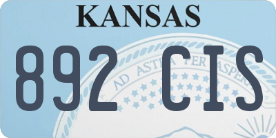 KS license plate 892CIS