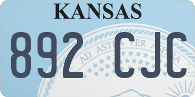 KS license plate 892CJC