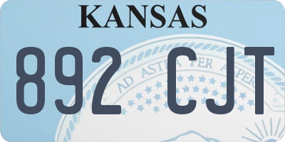 KS license plate 892CJT