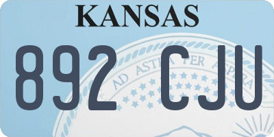 KS license plate 892CJU