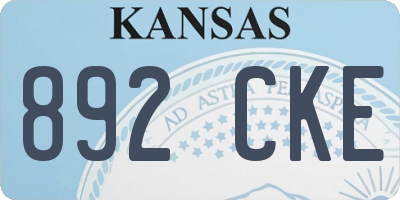 KS license plate 892CKE