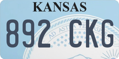 KS license plate 892CKG