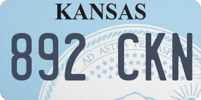 KS license plate 892CKN