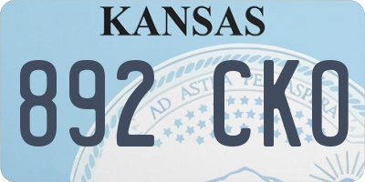 KS license plate 892CKO