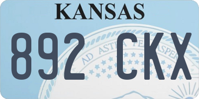 KS license plate 892CKX