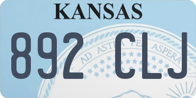KS license plate 892CLJ
