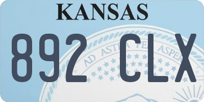 KS license plate 892CLX