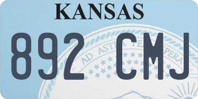KS license plate 892CMJ