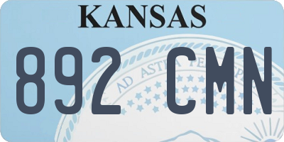 KS license plate 892CMN