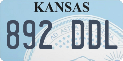 KS license plate 892DDL