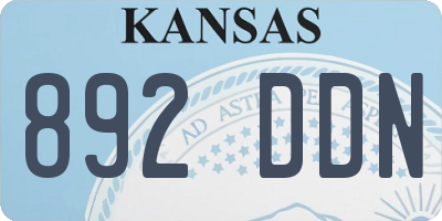 KS license plate 892DDN