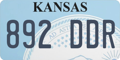 KS license plate 892DDR