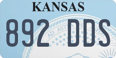 KS license plate 892DDS