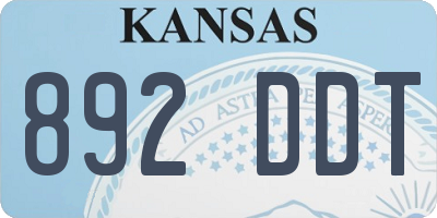KS license plate 892DDT