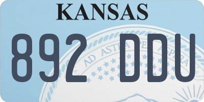 KS license plate 892DDU