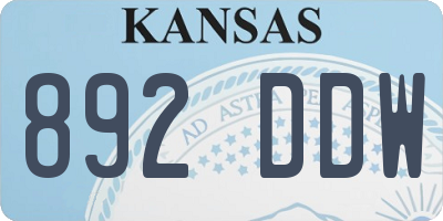 KS license plate 892DDW