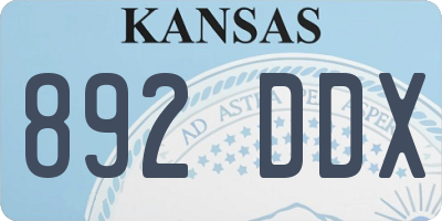 KS license plate 892DDX