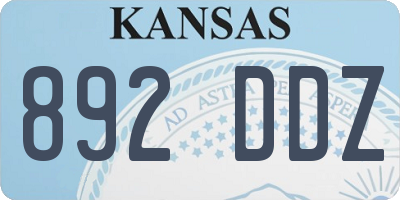 KS license plate 892DDZ
