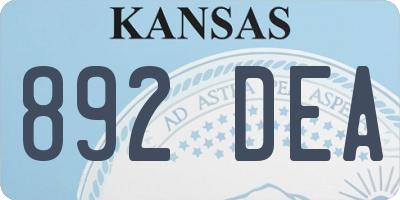 KS license plate 892DEA