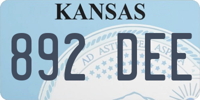 KS license plate 892DEE