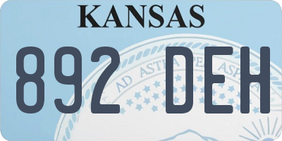 KS license plate 892DEH