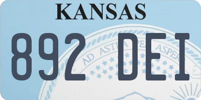 KS license plate 892DEI