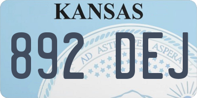 KS license plate 892DEJ