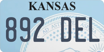 KS license plate 892DEL