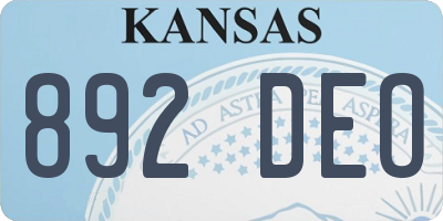 KS license plate 892DEO