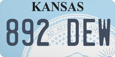 KS license plate 892DEW