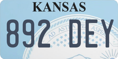 KS license plate 892DEY