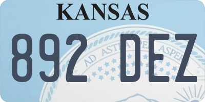 KS license plate 892DEZ