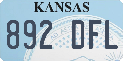 KS license plate 892DFL