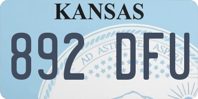 KS license plate 892DFU