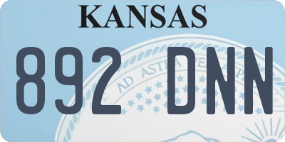 KS license plate 892DNN