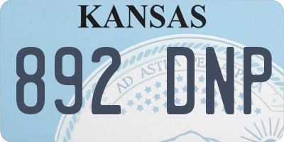KS license plate 892DNP
