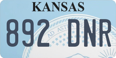 KS license plate 892DNR