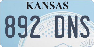 KS license plate 892DNS