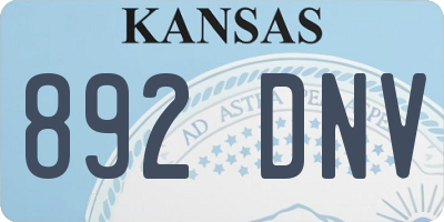 KS license plate 892DNV