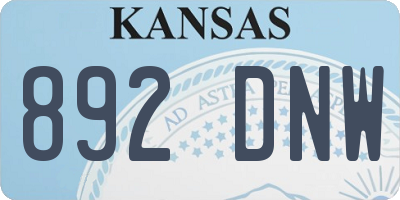 KS license plate 892DNW