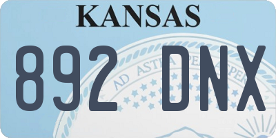KS license plate 892DNX