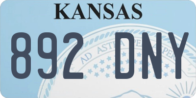 KS license plate 892DNY