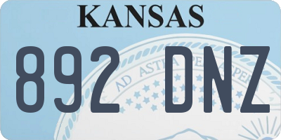 KS license plate 892DNZ