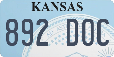 KS license plate 892DOC